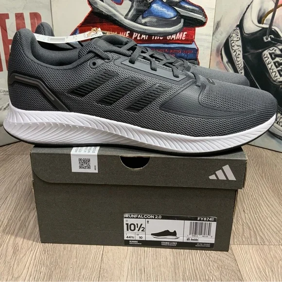 Adidas Men Run Falcon 2.0 FY8741 Gray Running Shoes Sneakers Men's Multi Sizes - Picture 2 of 13